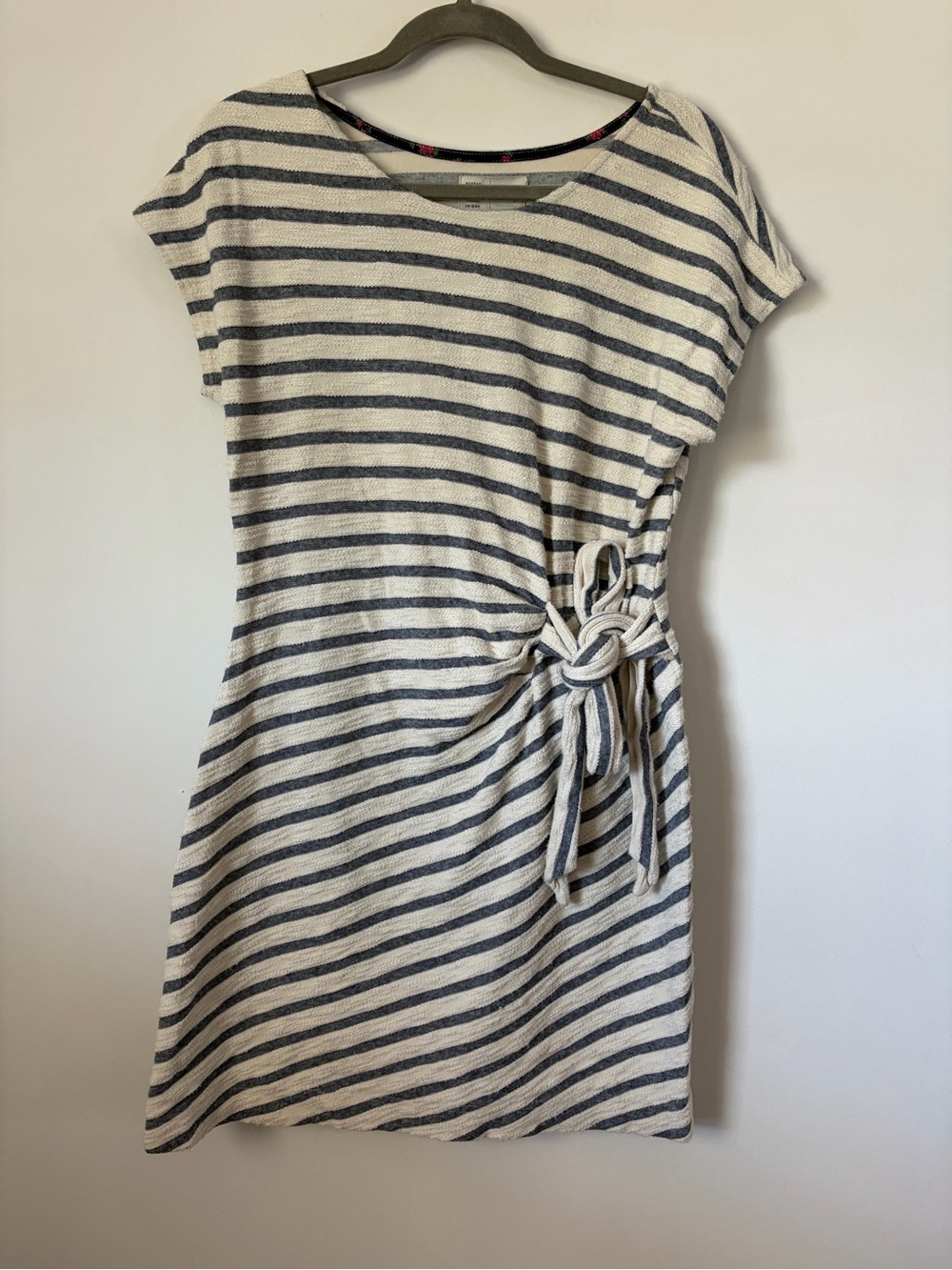 Saturday Sunday synched side waist mini dress towel terry material sz L coastal